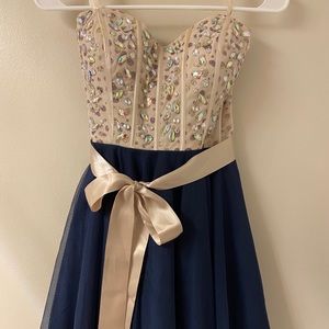 Glittery Gold and Navy Dress